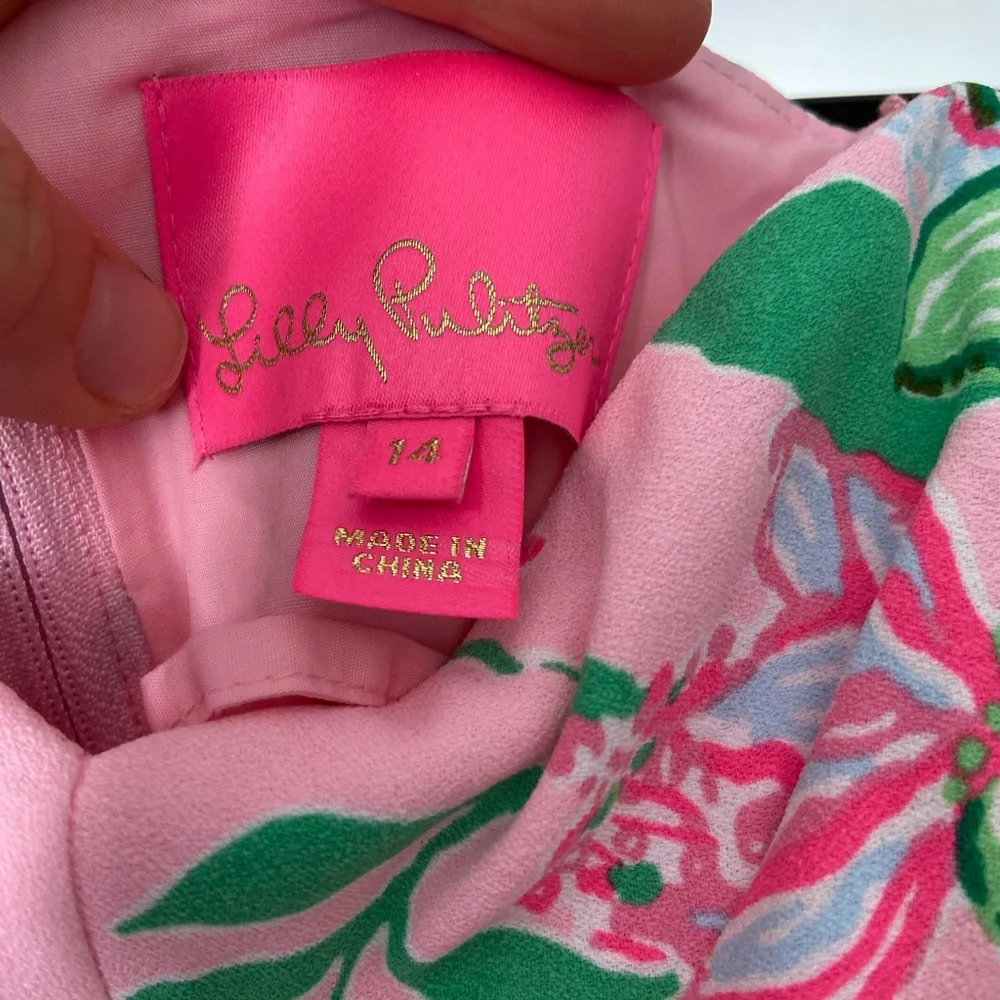 Lilly Pulitzer Pink Strapless Floral Dress/Romper size 14 - Picture 4 of 5
